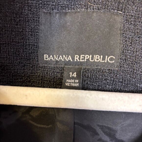 Banana Republic Black Tweed Open Cropped Blazer Jacket 14 - Picture 6 of 8